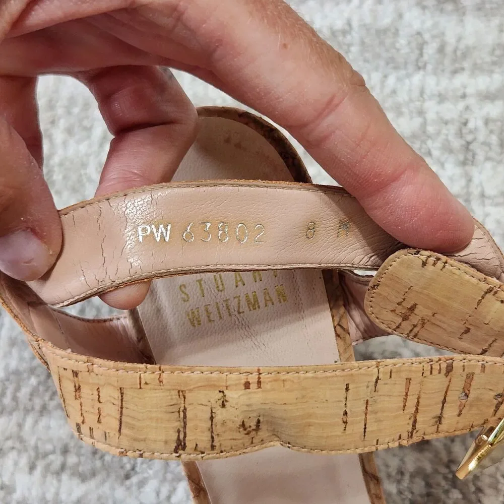Stuart Weitzman Twofer platform wedge sandals cork size 8 - Picture 2 of 12